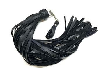 Látigo de dedo hecho a mano de 30 colas – Látigo de cuero genuino, látigo suave para azotes