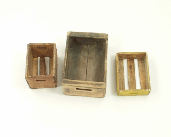 1:12 scale Single Large Size Wooden Tray Box Crate Dolls House Food Accessory H