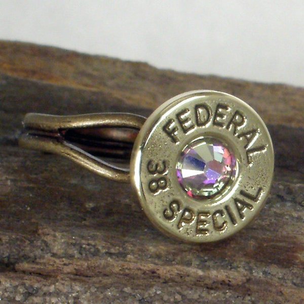 Bullet Ring - Federal 38 SPL -  AB Crystal