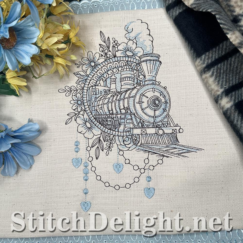 Machine Embroidery Steam Engine Eatsy Timeless Steam Train Machine Embroidery Design | Vintage Railway ...