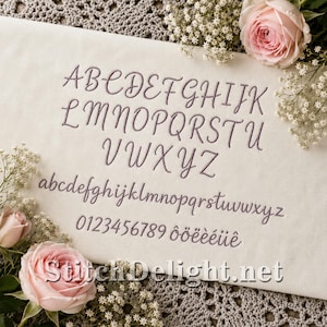 Aurora Script Font Machine Embroidery Design, Handwritten Name Alphabet, 30mm Small Lettering Monogram Font, 4x4 Hoop SDS4992
