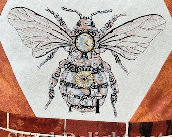 Steampunk Bee - Set de broderie machine