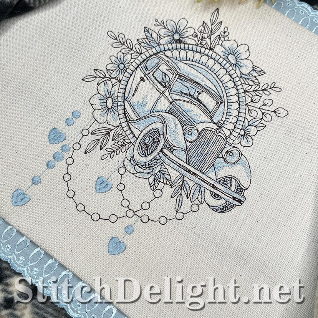 Timeless Vintage Car Machine Embroidery | Classic Automobile | Beginner ...