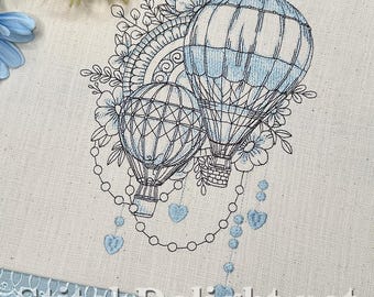 Timeless Hot Air Balloons Machine Embroidery | Vintage Travel | Beginner Friendly