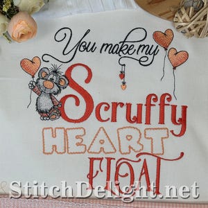 Scruffy Love Quote Embroidery Design – 5×7 Hoop – Digital Download SDS4681