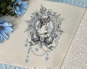 Motif de broderie Machine femme intemporelle | Portrait de femme vintage | Adapté aux débutants