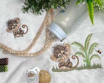 Motif de broderie singe | Modèle bébé animal des bois (téléchargement numérique)