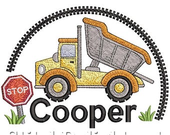 Nom personnalisé : Cooper pour le thème Construction du cerceau 5 x 7