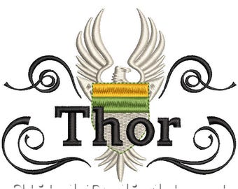 Motif de broderie nom Thor, thème personnalisé (cerceau de 4 x 4 ou 5 x 7 pouces) (téléchargement numérique)