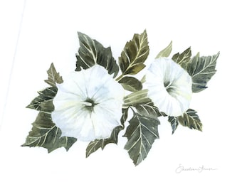 Moon Flower Watercolor — Print