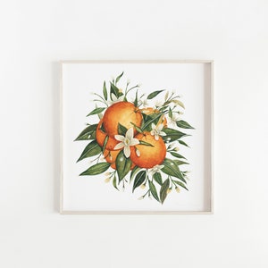 framed orange blossom art