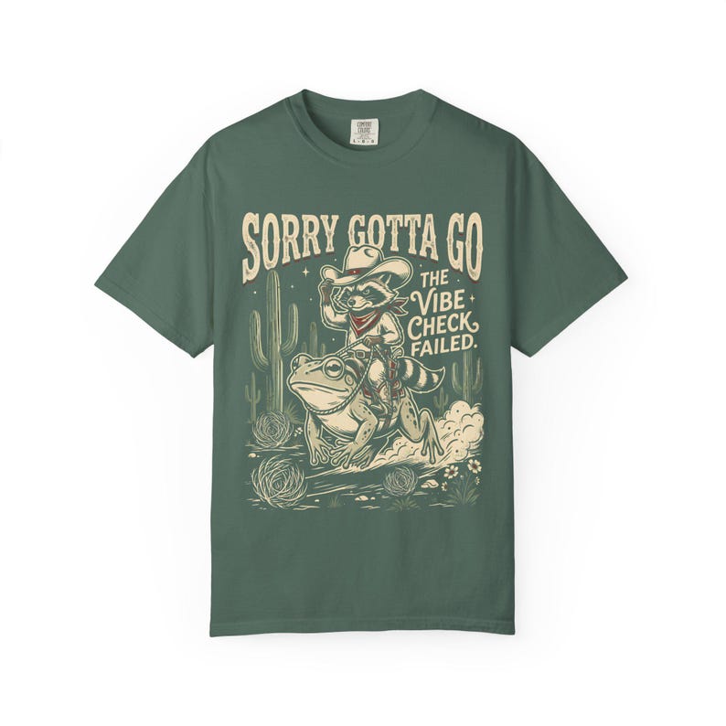 Comfort Colors Raccoon Frog Western Shirt, Vibe Check Failed Tee - Etsy