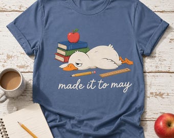 Funny Teacher PNG, Exhausted Duck Graphic, End of School Year Humor (Digital Download)