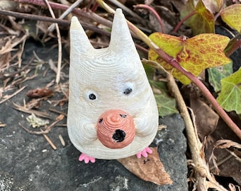3D Printed Hand Painted Small Forest Bunny Spirit Inspired Figurine