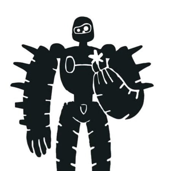 Laputa Inspired Robot with Flower (Castle in the Sky) Decal