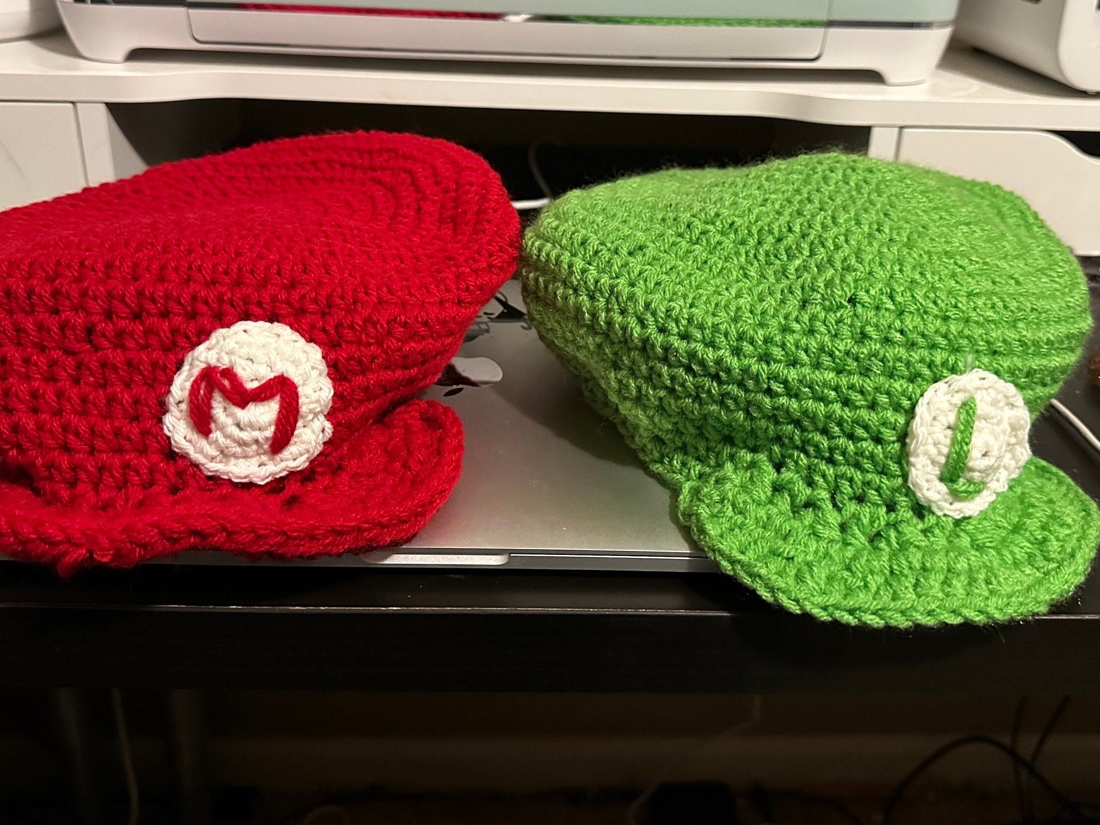 Mario Luigi Hat Mario Beanie Mario Eyeball Beanie Crochet Luigi Hat