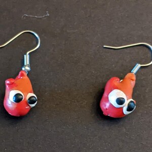 Fire demon Inspired Clay Dangling Earring