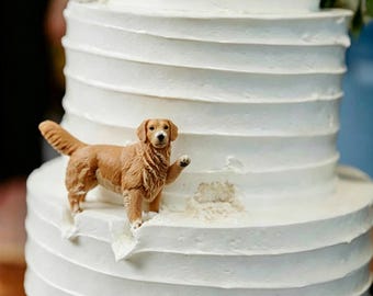 Hjärtliga bröllopspresenter till husdjur, specialdesignad bröllopstårta med hund, fina katttårtfigurer