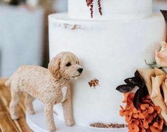 Anpassad tårtdekoration för hundbröllop, vacker djurdekoration för bröllop, anpassade presenter till husdjursdagar