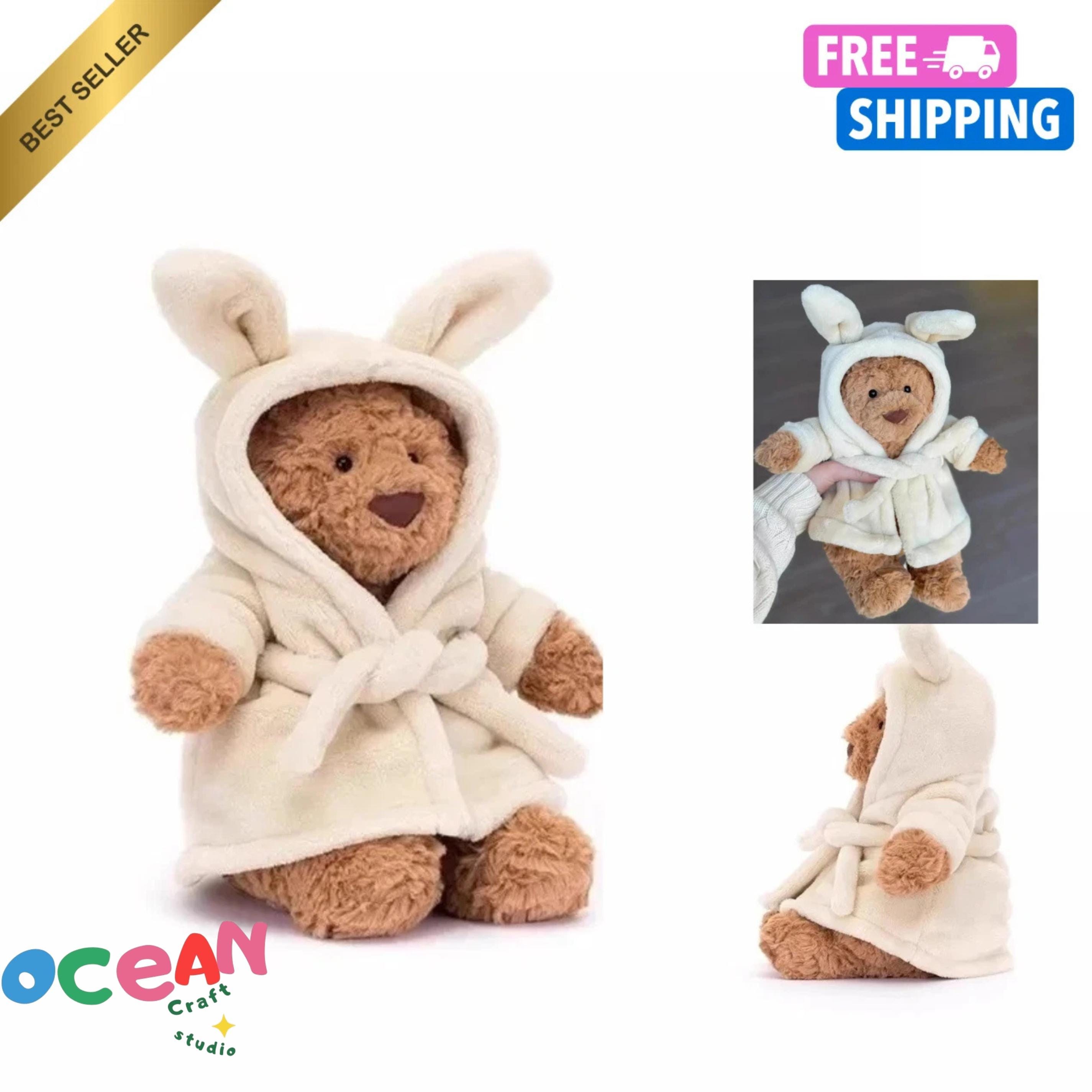 Jellycat Bathrobe Bartholomew Bear – NWT, Cute Plush Toy, Perfect Birthday Gift For Ages 12 Months & Under (China)