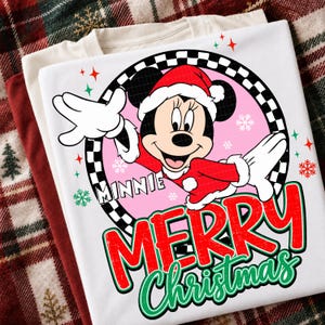 Jultomten Mickey Minnie God Jul PNG, Julklappspar med högtidssäsong PNG, Rutig Mickey Minnie Julsublimering, Vintermus PNG bild 3