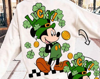 Trendy Maus Lucky Png Sublimationsdesign Download-St Patrick's Day Png, St Pattys Design, Maus St Patricks Png, digitaler Download, Shamrock
