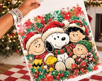 Snoop och vänner jul PNG, konstolja målad, söt vinter PNG, populär jultröja design (digital nedladdning)