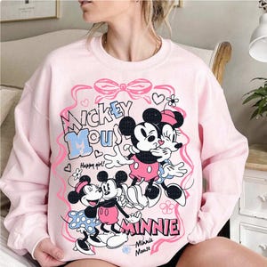 Trendig Musse och Minnie Coquette-rosett för alla hjärtans dag-png, söt Vday-tröja-png, kärlek-png, sublimeringsdesign, retro mus för alla hjärtans dag-png bild 6
