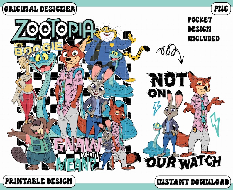 Zootpia Png Nick and Judy Png Kids Shirt Sublimation Design Download ...