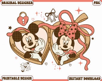 Coquette tendance coeurs Mickey Minnie médaillon Saint-Valentin Png, coquette Saint-Valentin noeud Png, joyeuse Saint-Valentin, fichier Png souris Saint-Valentin