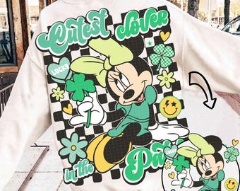 Das süßeste Kleeblatt im Patch PNG, Minnie St Patrick's Day Png, Glücklicher St Patrick's Day, Maus St Patrick Png, Süßer St Pattys Png, Kleeblatt Png
