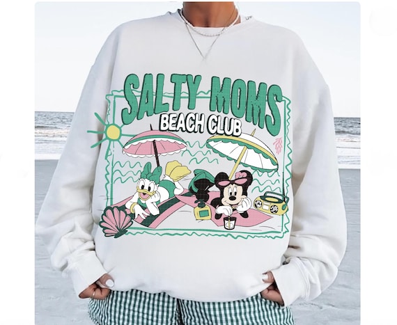 Salty Moms Beach Club Png, Summer Mama Shirt Png, Retro Summer Minnie Daisy Png, Vintage Beach Tshirt Design Png, Beach Moms Png, Summer Mom