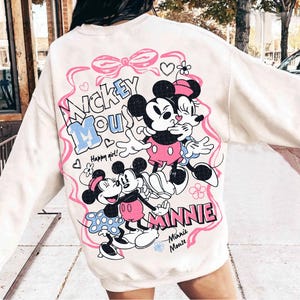 Trendig Musse och Minnie Coquette-rosett för alla hjärtans dag-png, söt Vday-tröja-png, kärlek-png, sublimeringsdesign, retro mus för alla hjärtans dag-png bild 3