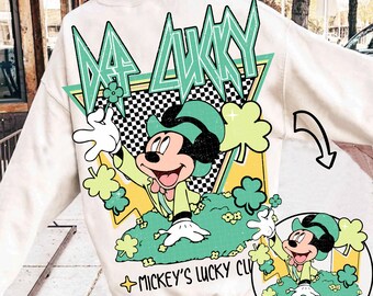 Mickey es Lucky Club St. Patricks Day Png-Kids Def Lucky Png, Süßes St Pattys Shirt, Kinder St Patricks Png Sublimation, Lucky Png, Shamrock Png