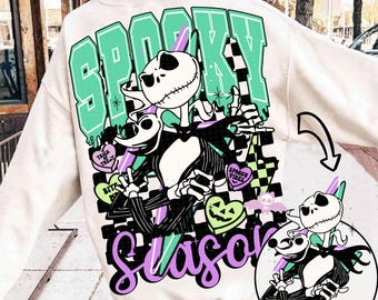 Jack Skellngton Spooky Season Png Retro Halloween Sublimation Png Design Candy Hearts Png Spooky Season Bite Me Retro Horror Halloween Png