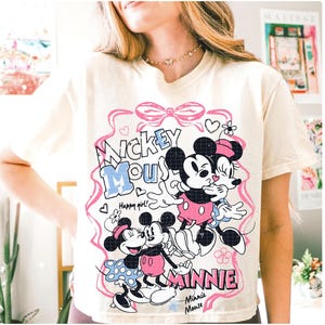 Trendig Musse och Minnie Coquette-rosett för alla hjärtans dag-png, söt Vday-tröja-png, kärlek-png, sublimeringsdesign, retro mus för alla hjärtans dag-png bild 4
