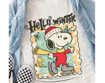Hej vinter png digital nedladdning vintersäsong låt det snöa png söta barn vinter png sublimering mysig säsong png skridskoåkning png jul vinter