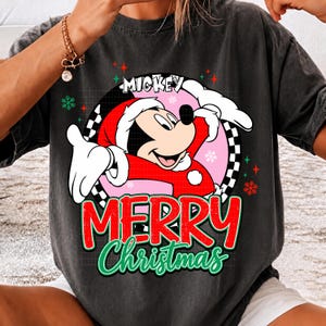 Jultomten Mickey Minnie God Jul PNG, Julklappspar med högtidssäsong PNG, Rutig Mickey Minnie Julsublimering, Vintermus PNG bild 5