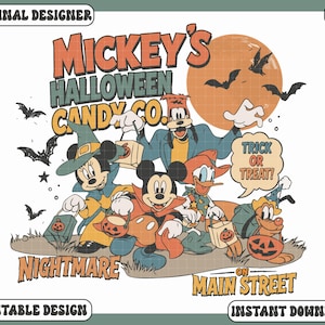 Retro Mickey's Halloween Candy Halloween PNG, Nightmare on Main Street, Trick Or Treat Png, Spooky Season Png, Halloween Sublimation Design