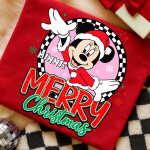 Jultomten Mickey Minnie God Jul PNG, Julklappspar med högtidssäsong PNG, Rutig Mickey Minnie Julsublimering, Vintermus PNG bild 7