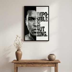 Poster muhammad ali impossible is nothing - Etsy 日本