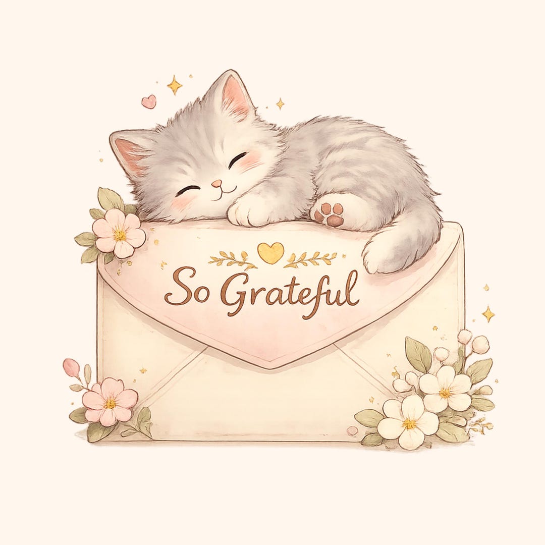 So Grateful Cat PNG, Thank You Kitten Illustration, Appreciation ...