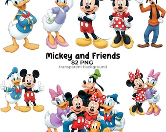 Mickey and Friends Clipart PNG, Minnie and Mickey, Cute Mickey Kit, Digital Download, Digital Kit