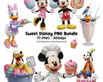 Mickey and Friends Clipart PNG, Minnie and Mickey, Cute Mickey Kit, Digital Download, Digital Kit, Mickey Candy