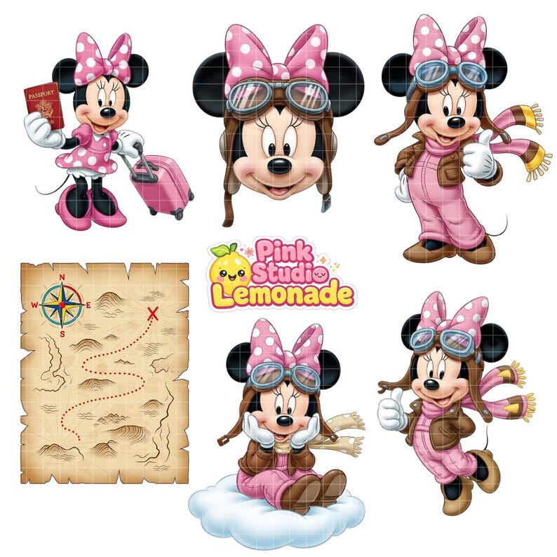Mini Mouse Pilot Aviator Minnie PNG, Digital Download, Airplane PNG, Cute Pilot, Mouse ...