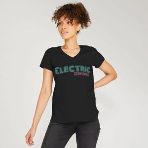 Camiseta con eslogan retro "Electric Dreams" para mujer: algodón orgánico