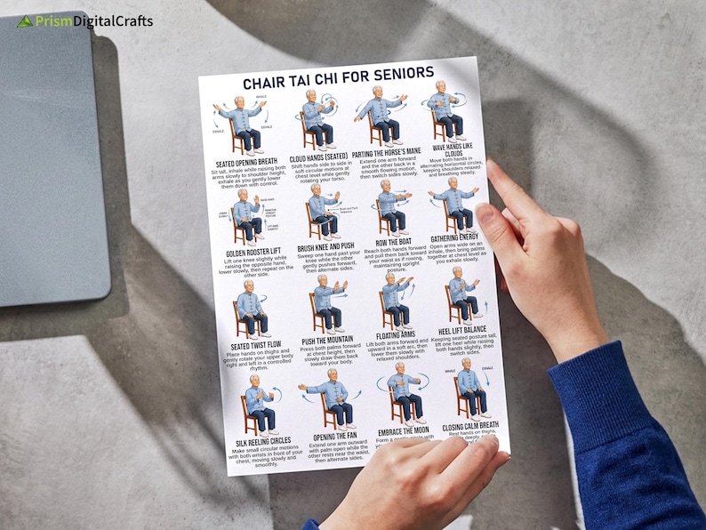 Printable Chair Tai Chi for Seniors & Beginners , Gentle Seated Balance ...