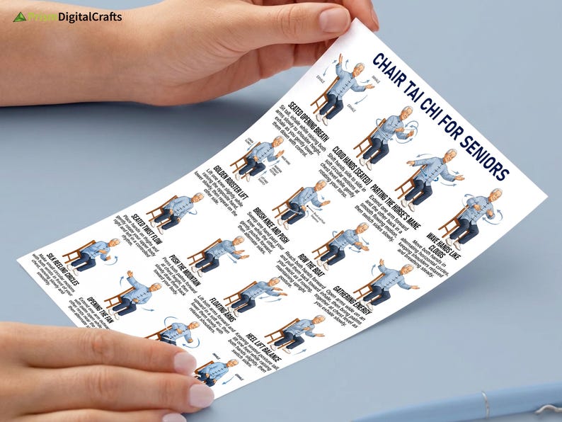Printable Chair Tai Chi for Seniors & Beginners , Gentle Seated Balance ...