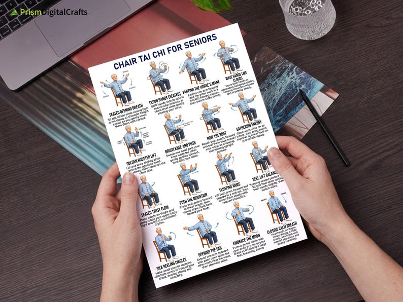 Printable Chair Tai Chi for Seniors & Beginners , Gentle Seated Balance ...