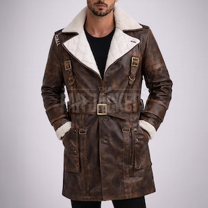Elder Maxson Fallout 4 Distressed Leather Battlecoat, Brotherhood Military Trench Coat, Gaming Cosplay